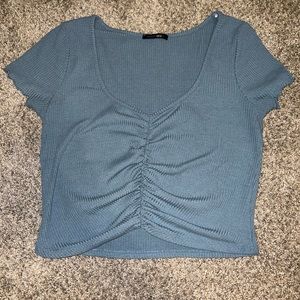 Light Blue Scrunch Crop Top Size L